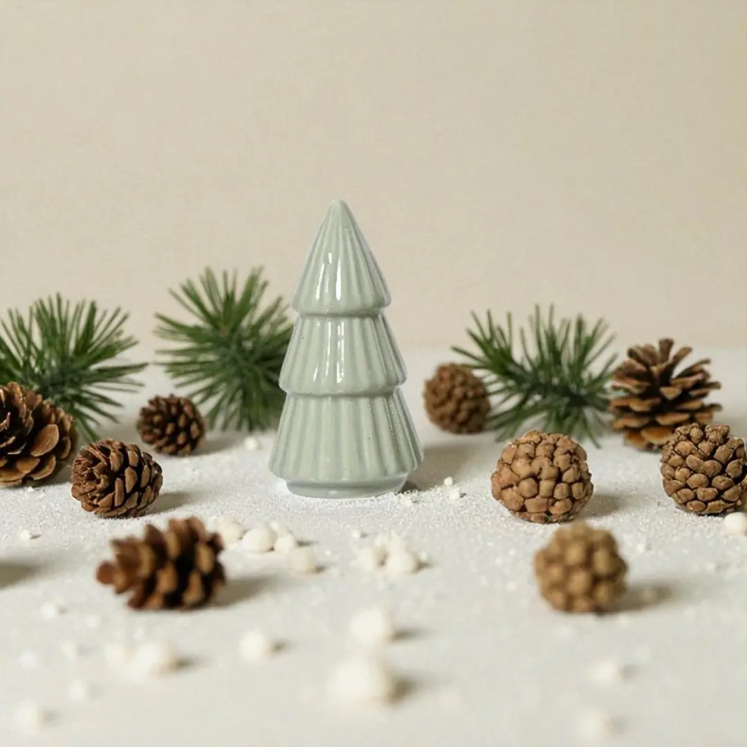 Porseleinen Kerstboom Wit 3 Etages