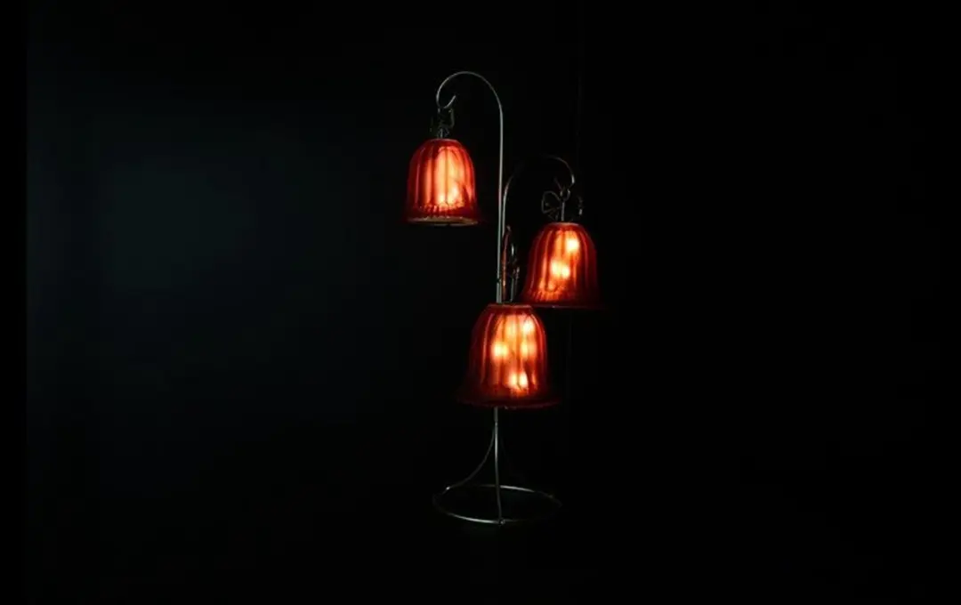 LED kerst Bel*3 m/standaard Charly L rood-21,5x20x41,5CM