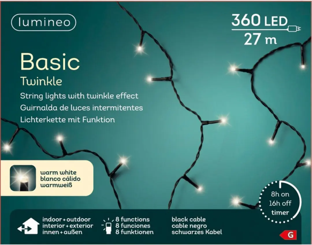 Basic Twinkle Lights 360led 27m warm white