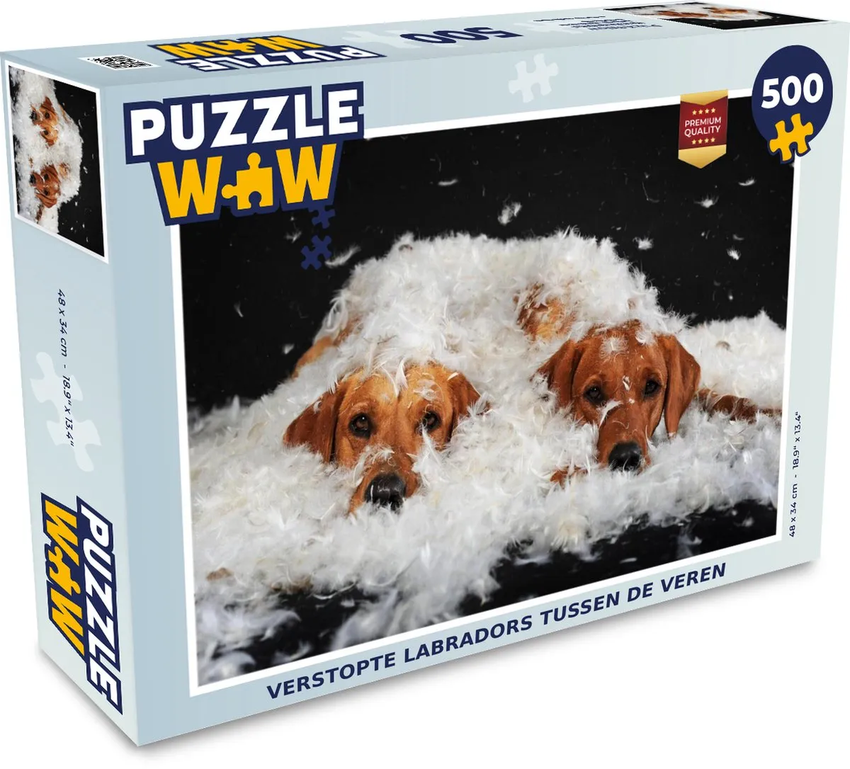 PuzzleWow Legpuzzel Verstopte Labradors 500 Stuks - Multicolor