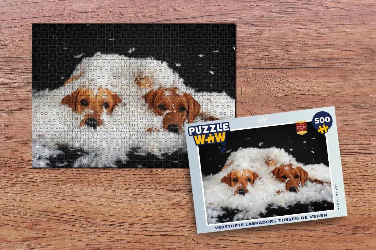 PuzzleWow Legpuzzel Verstopte Labradors 500 Stuks - Multicolor