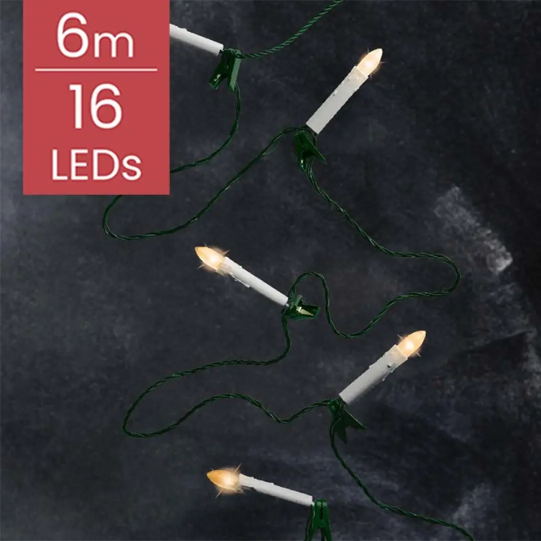 Lumineo Kerstboomverlichting 16 Kaarsen - 6m - Zwart - afbeelding 6 van 6