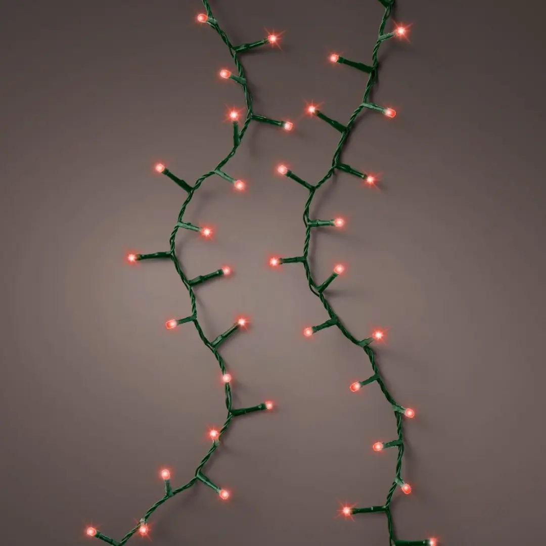 Lumineo Kerstlampjes 1000 Rood - 2250cm Twinkelend - Groen snoer