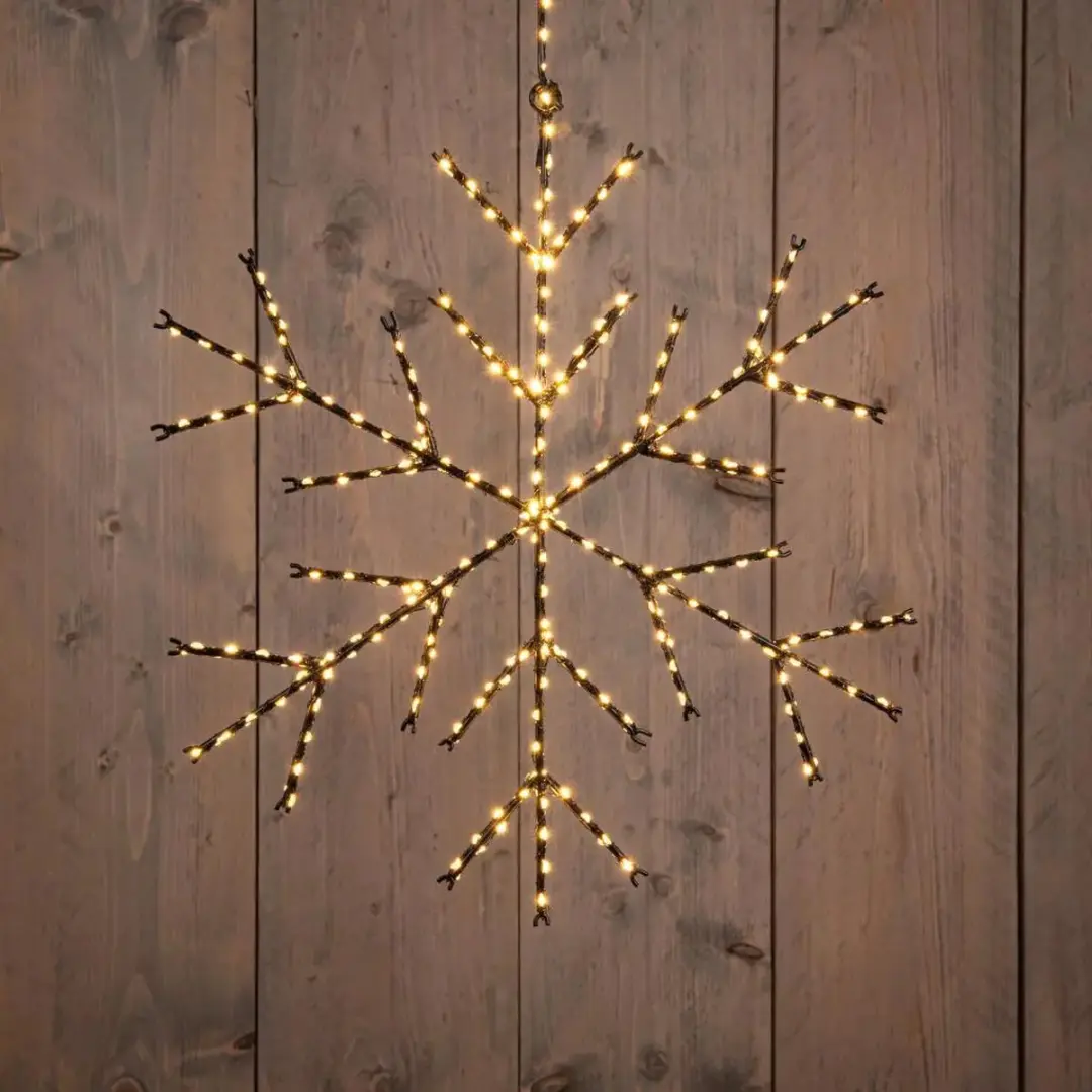 Anna's Collection Kerstlampjes Sneeuwvlok D37cm - 380 LED Warm Wit