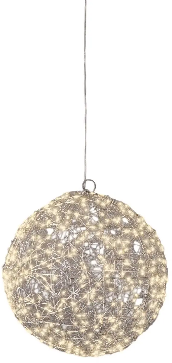 Lumineo Metalen LED Frame Bol 28 cm Zilver
