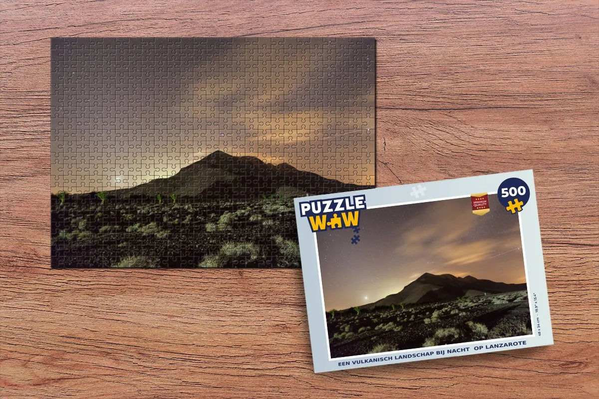 PuzzleWow Vulkanisch Landschap Lanzarote Legpuzzel 500 Stuks - Multicolor