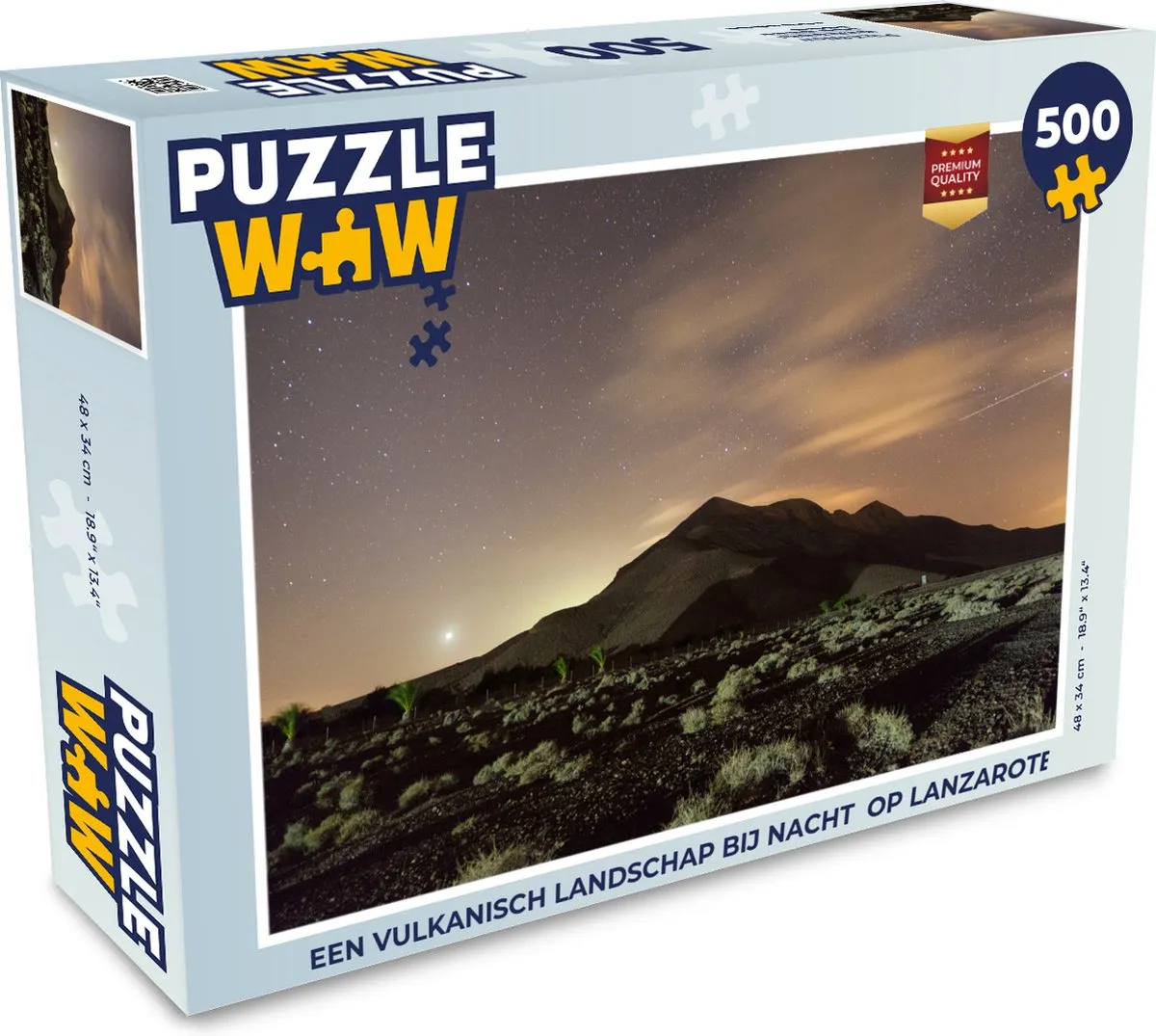 PuzzleWow Vulkanisch Landschap Lanzarote Legpuzzel 500 Stuks - Multicolor
