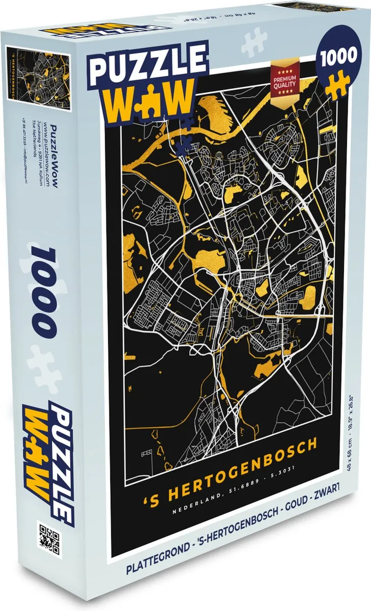 PuzzleWow Plattegrond 's-Hertogenbosch Legpuzzel 1000 Stuks