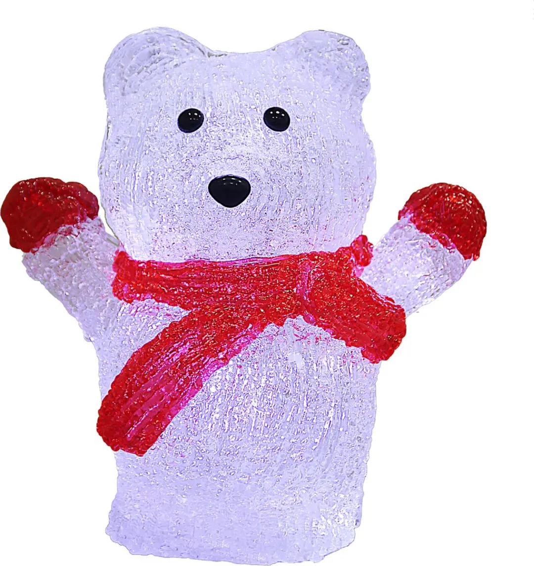 Deuba Kerstfiguur IJsbeer LED Acryl 18,5cm