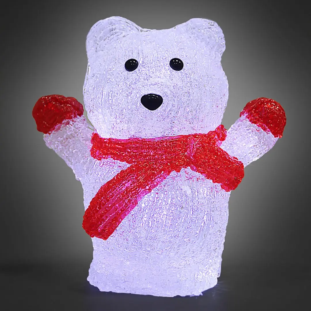 Deuba Kerstfiguur IJsbeer LED Acryl 18,5cm - Wit Licht