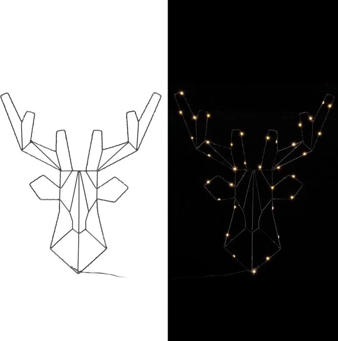 DEUBA LED Rendier Kerstdecoratie - Warm wit - 6 uur timer