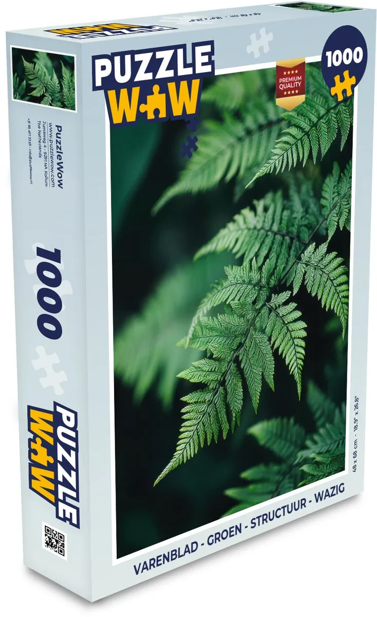 PuzzleWow Varenblad Legpuzzel 1000 Stuks - Groen
