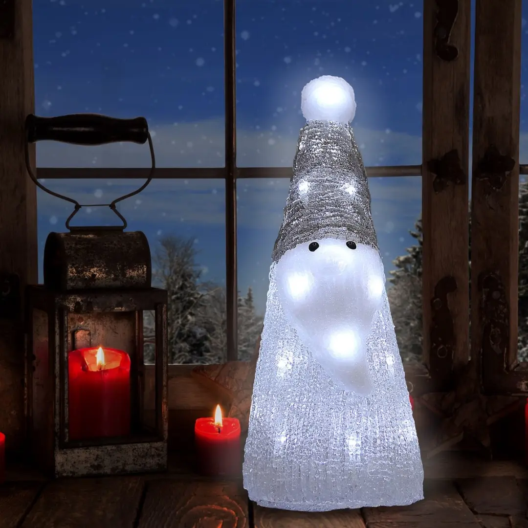 Deuba Kerstman LED Acryl 31cm - Wit Licht