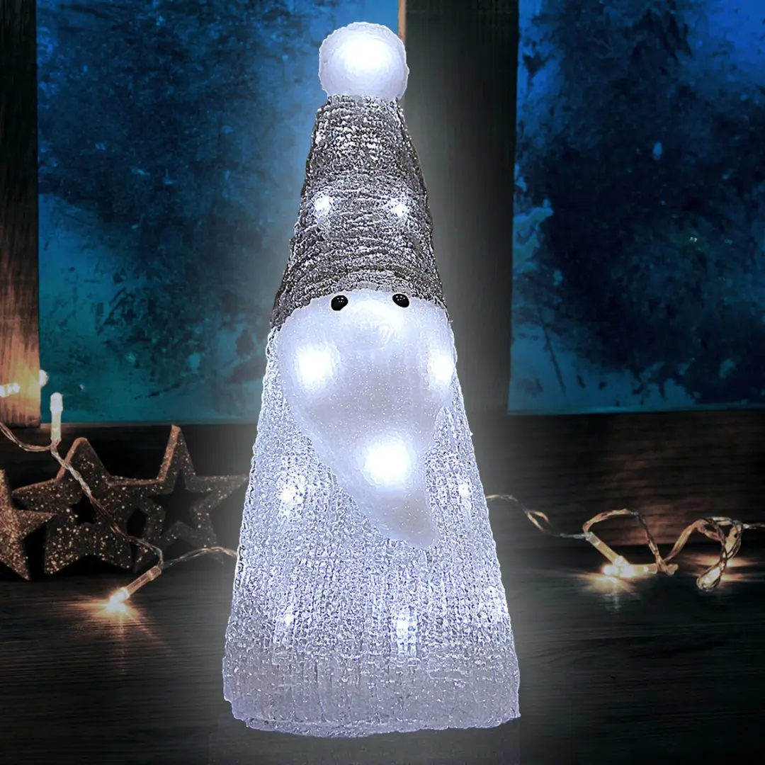 Deuba Kerstman LED Acryl 31cm - Wit Licht