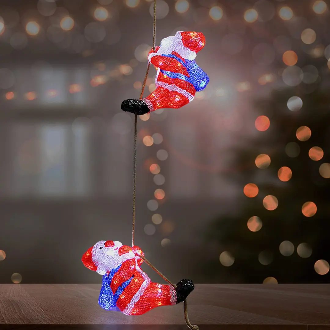 Deuba Kerstmannen Trio LED Acryl 30cm - Koel wit licht