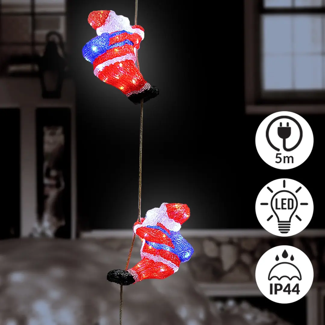 Deuba Kerstmannen Trio LED Acryl 30cm - Koel wit licht
