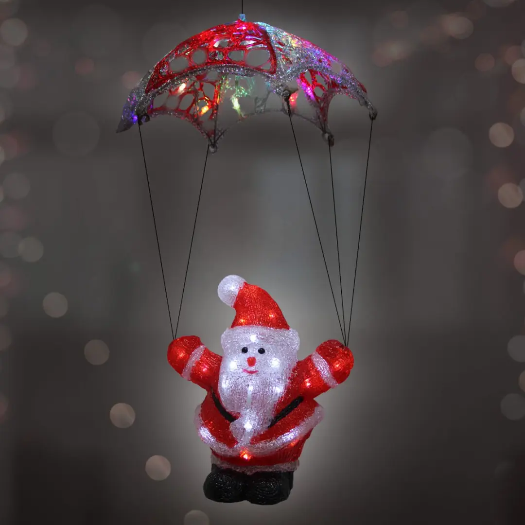 Deuba Kerstman Parachute LED Acryl 31cm - Multicolour