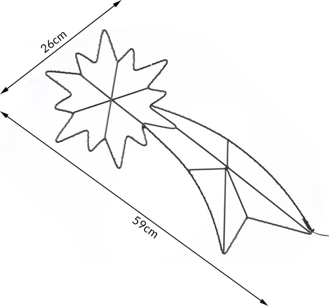 deuba LED Vallende Ster Kerstverlichting - 36 Lichtpunten - Warm Wit - 6u Timer
