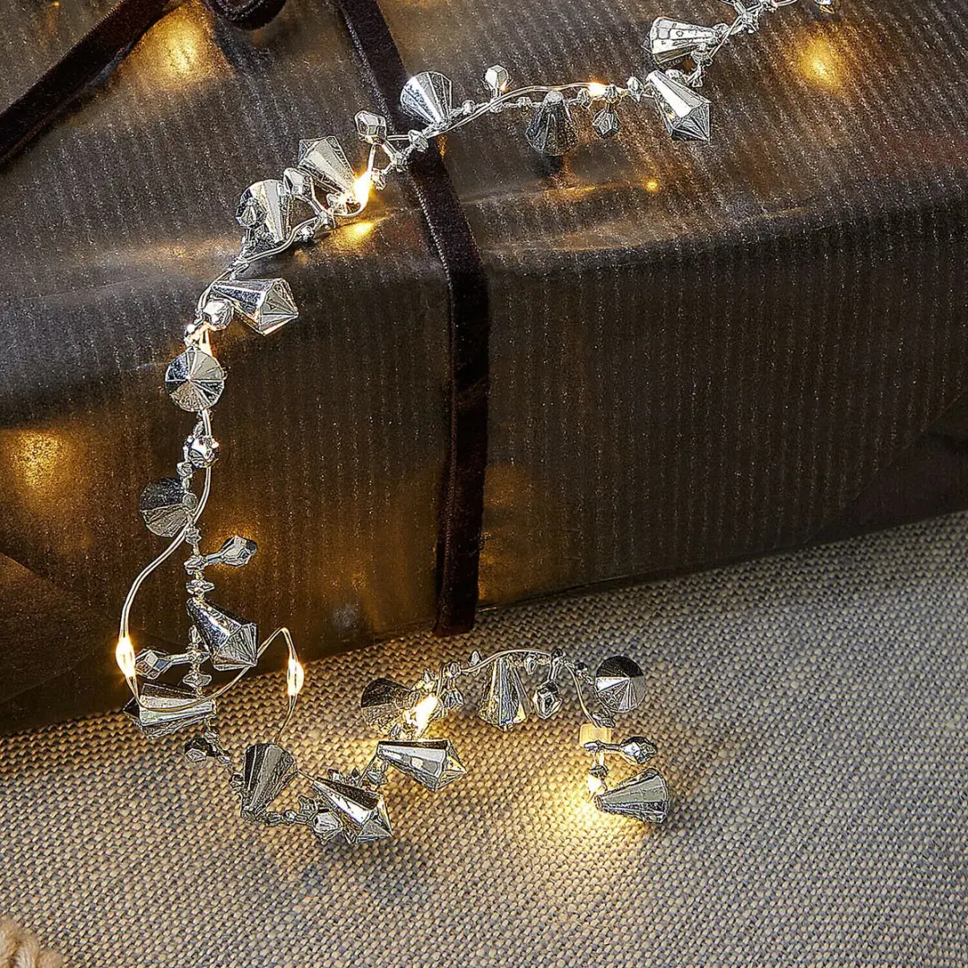 Loberon Bryesa Lichtsnoer - Warm wit - Zilver