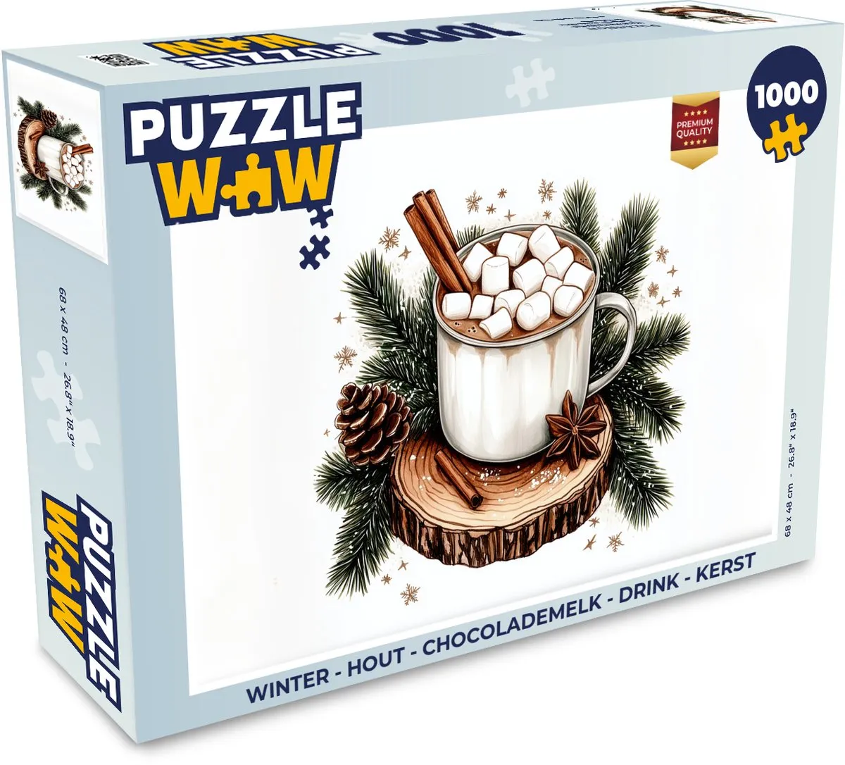 PuzzleWow Winter Chocolademelk Legpuzzel 1000 Stuks