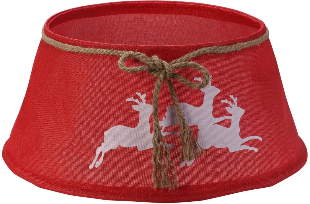 Famiflora kerstboomrok Hoes Rood met Rendieren