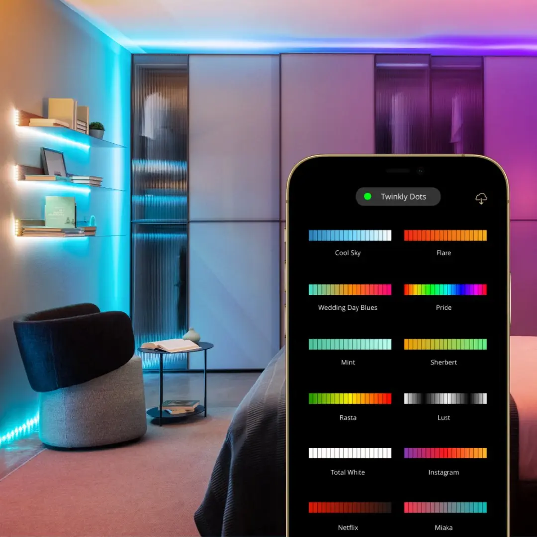 Twinkly Dots App-gestuurd LED Lichtsnoer 60 RGB - 3m Transparant - afbeelding 5 van 6