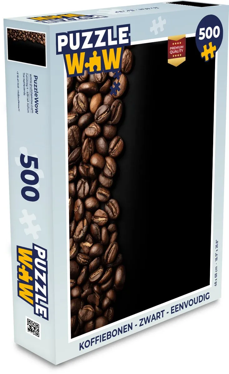 PuzzleWow Koffiebonen Puzzel 500 Stuks - Multicolor