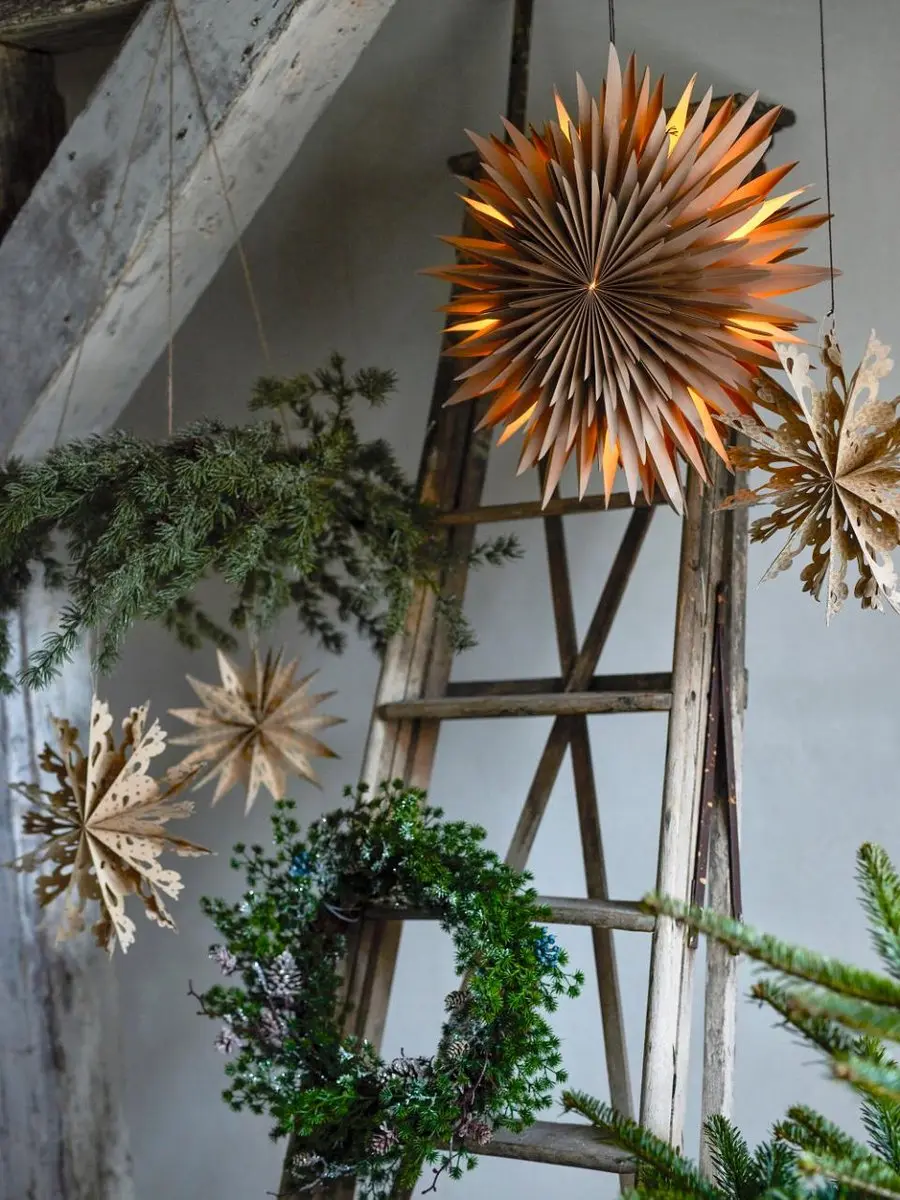 Bloomingville Elijas Kerstster met Verlichting - Bruin - afbeelding 3 van 6