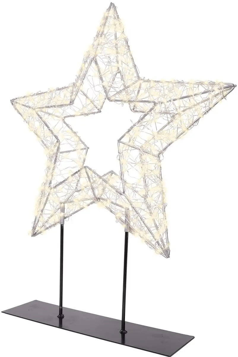 Lumineo Micro-LED Stertafelamp Warm Wit - 38x47cm - Zilver - afbeelding 2 van 3
