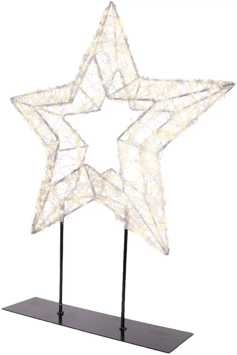 Warm wit 500 Micro-LED verlichte ster tafellamp wit zilver 38 x 47...