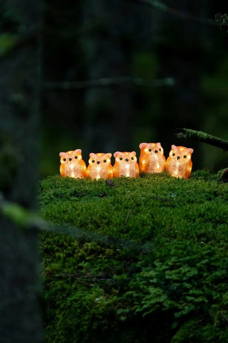 Konstsmide Verlichte Uilen Kerstverlichting - 5x Figuur - 40 LED Warm Wit - afbeelding 6 van 6