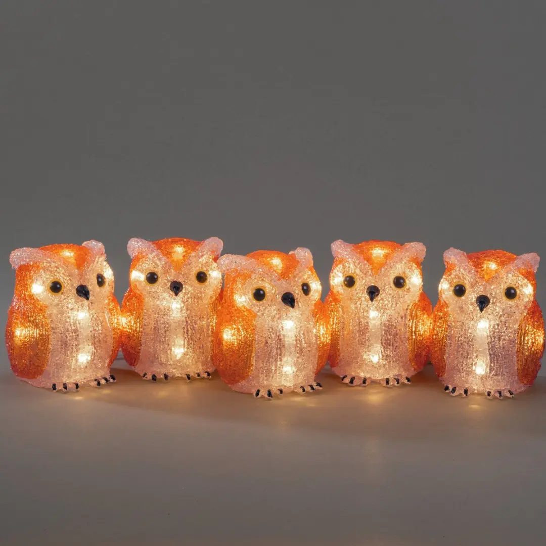 Konstsmide Verlichte Uilen Kerstverlichting - 5x Figuur - 40 LED Warm Wit - afbeelding 3 van 6