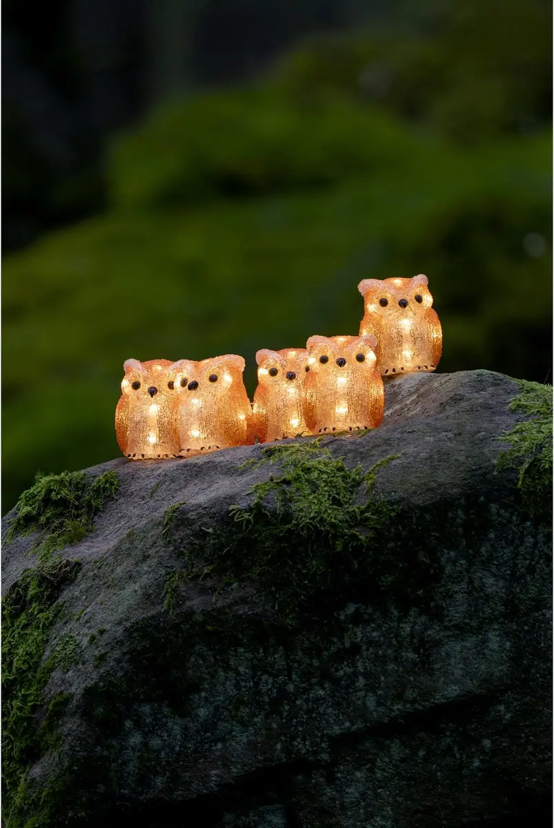 Konstsmide Verlichte Uilen Kerstverlichting - 5x Figuur - 40 LED Warm Wit - afbeelding 5 van 6