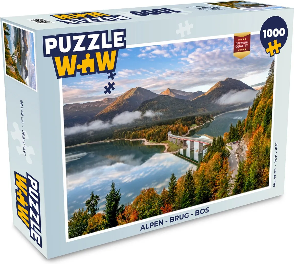 PuzzleWow Alpen Brug Bos Legpuzzel 1000 Stuks