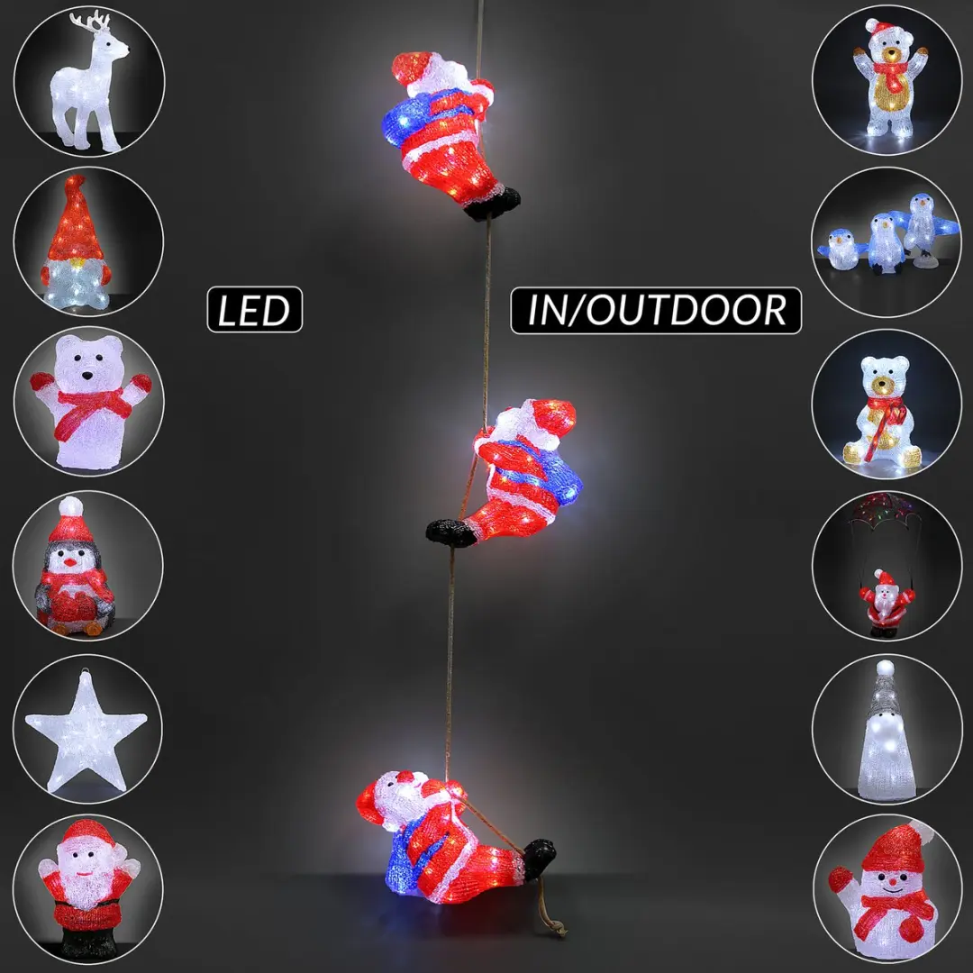 Deuba Kerstfiguur Hert LED Acryl 32cm - Wit Licht