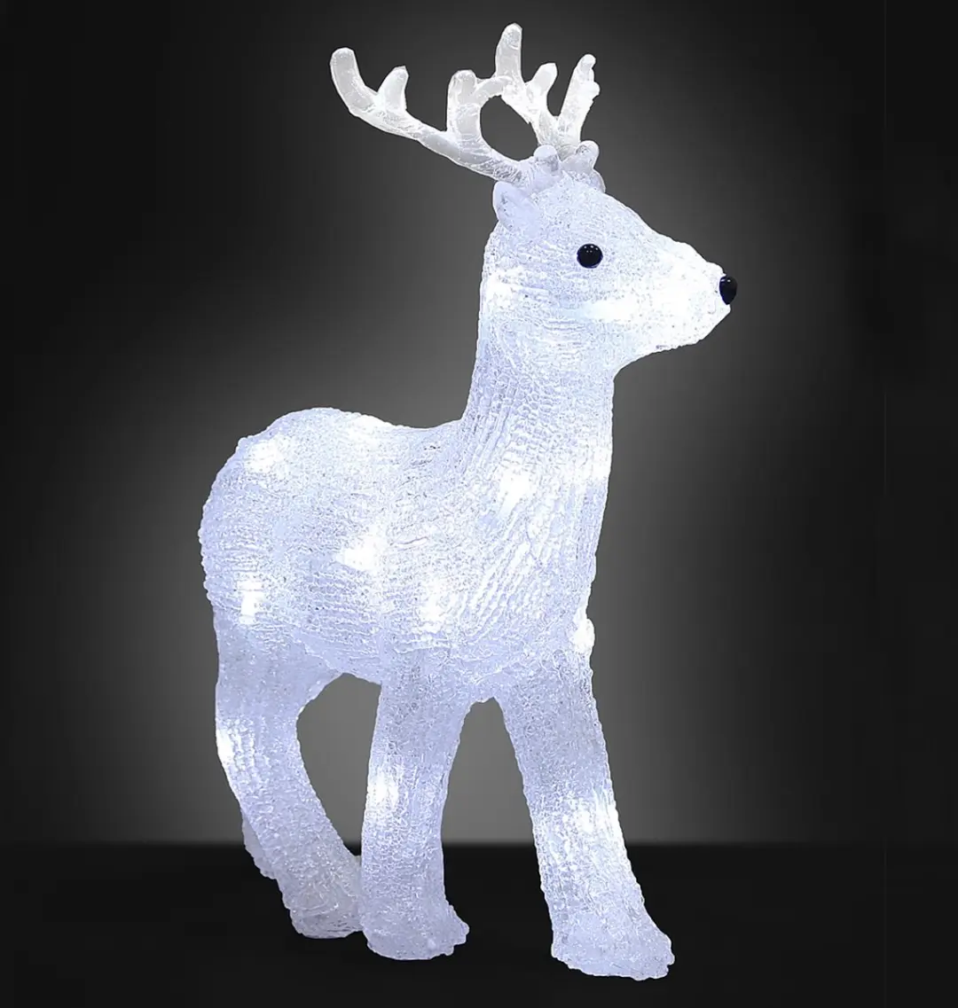 Deuba Kerstfiguur Hert LED Acryl 32cm - Wit Licht