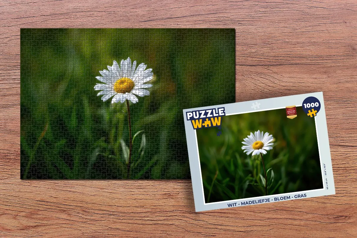 PuzzleWow Legpuzzel 1000 Stuks - Madeliefje/Wit