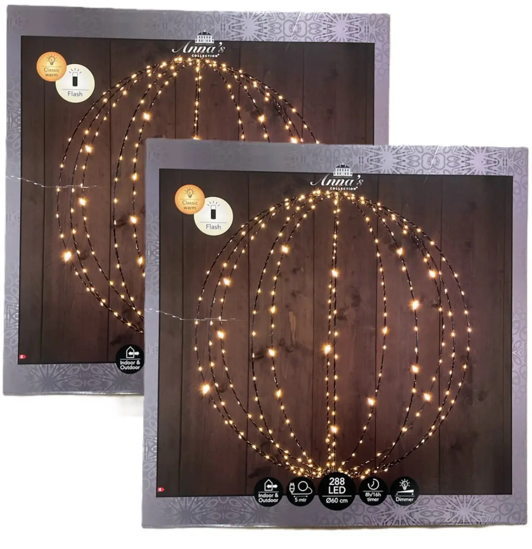 Anna's Collection Verlichte kerstbal hangdecoratie
