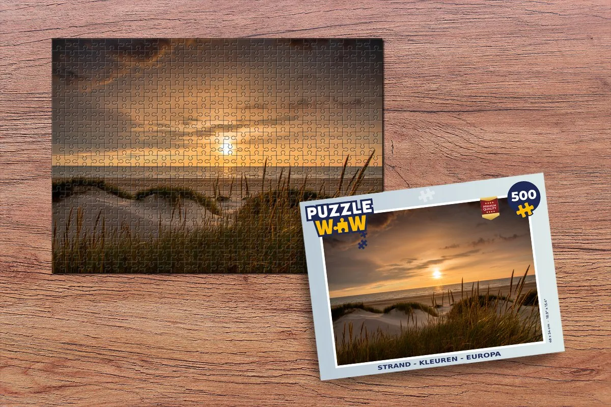 PuzzleWow Strand Europa Legpuzzel 500 Stuks - Multicolor