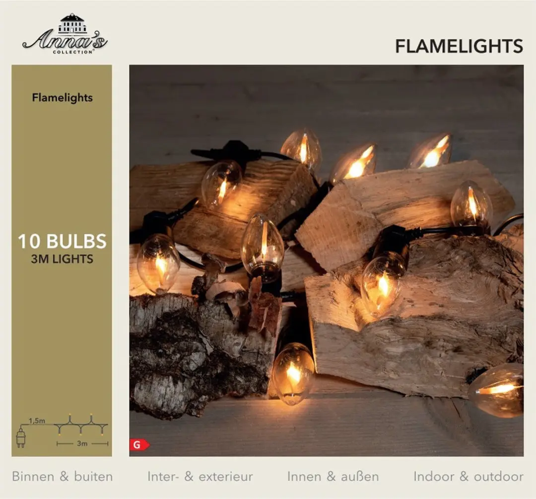 Anna's Collection Vlameffect LED Lichtsnoer 3m