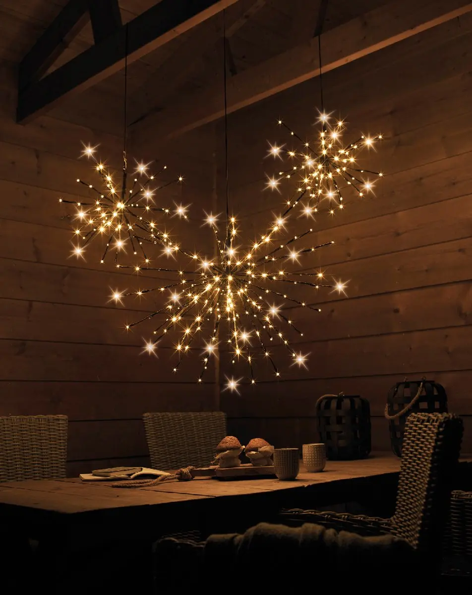 Lumineo Poolster Kerstverlichting 72 LED - Ø45cm Warm Wit - afbeelding 2 van 6