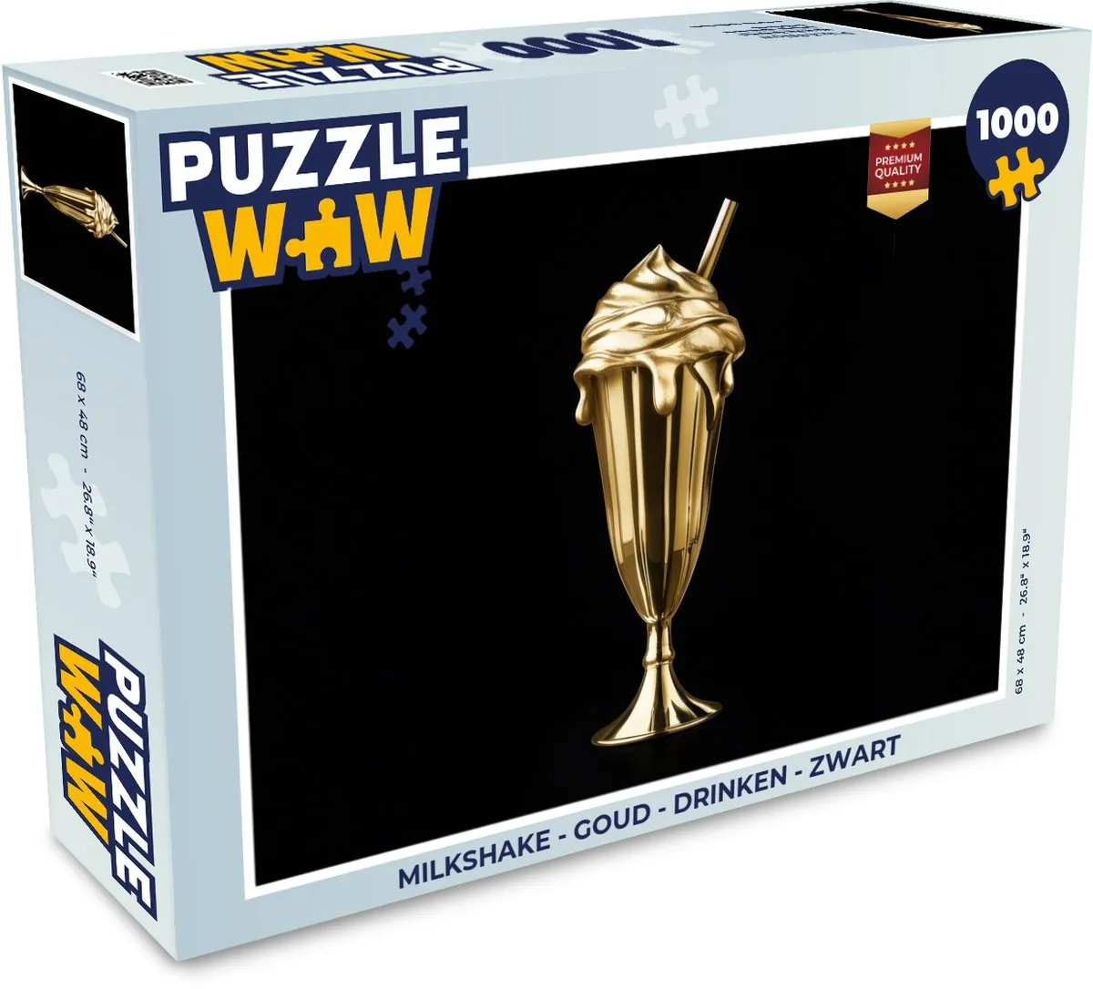 PuzzleWow Milkshake Legpuzzel 1000 Stuks - Goud/Zwart