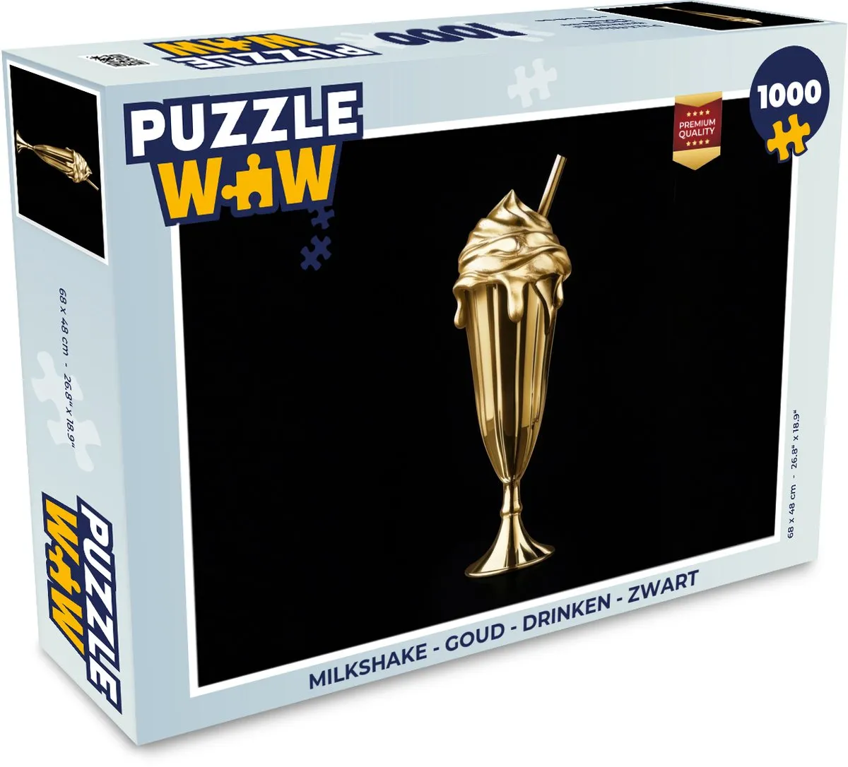 PuzzleWow Milkshake Legpuzzel 1000 Stuks - Goud/Zwart