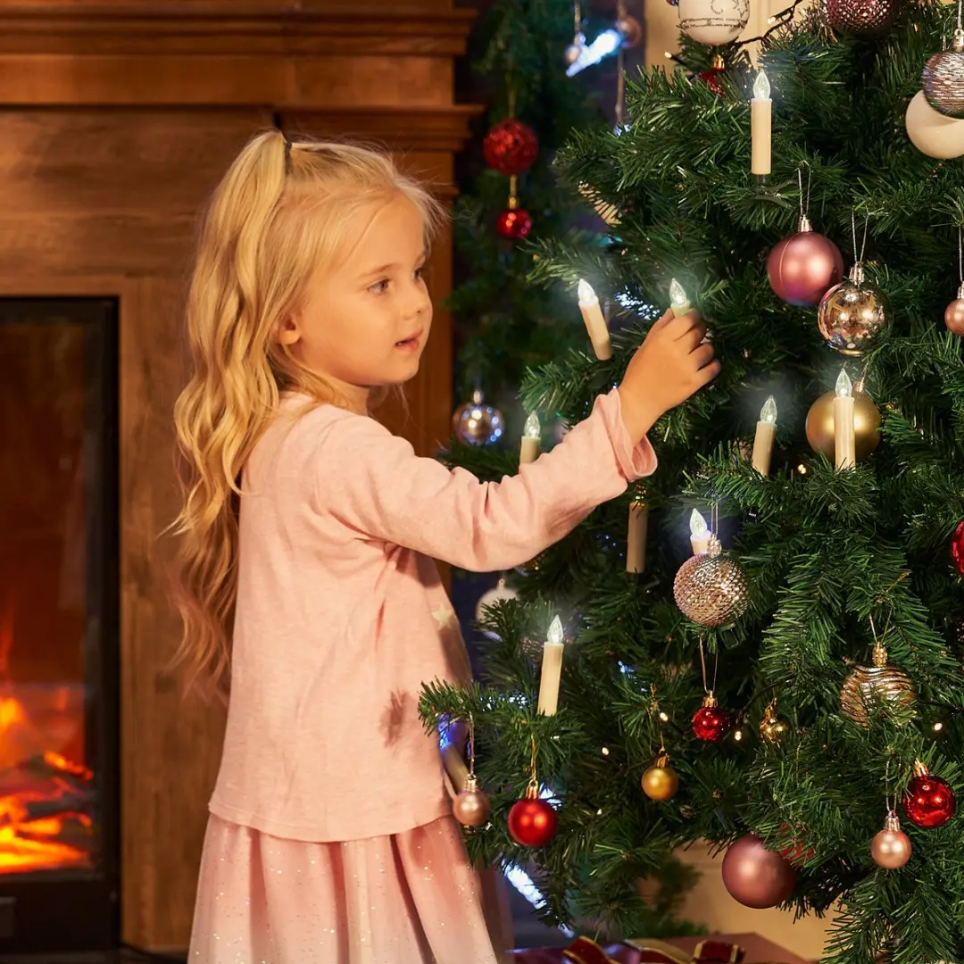 Monzana LED Kerstkaarsen 40 Stuks - Warm Wit Groen