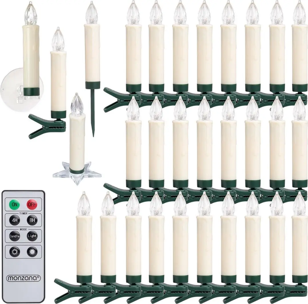 Monzana LED Kerstverlichting Kaarsen 30 Stuks