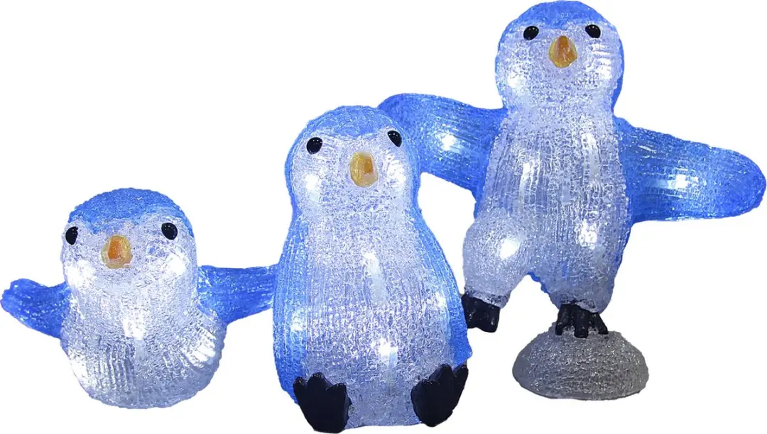 Deuba Kerstfiguur Pinguïn Familie LED Acryl 23cm