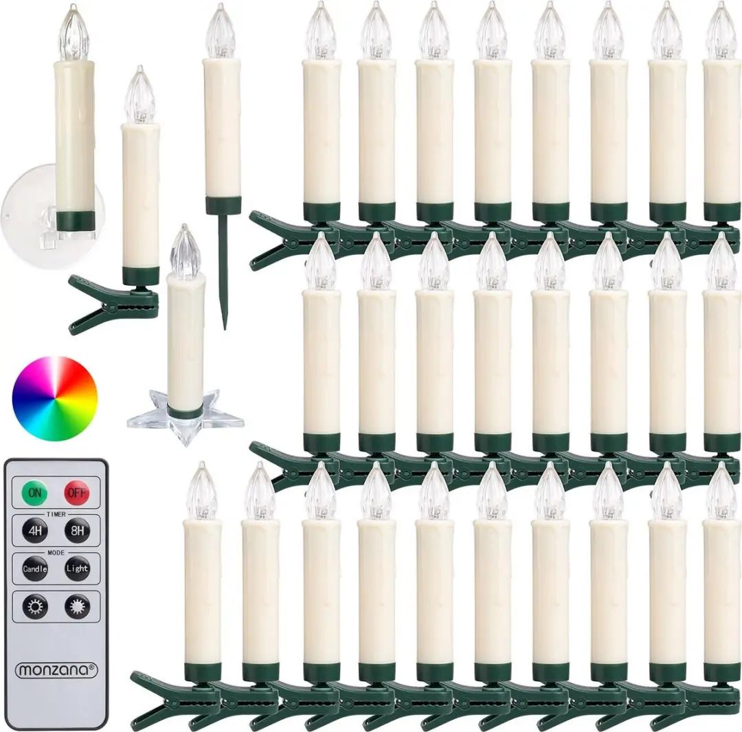 Monzana LED Kerstverlichting Kaarsen 30 Stuks