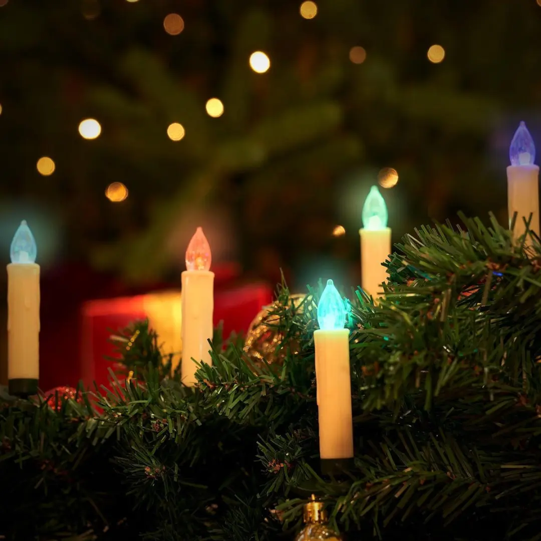 Monzana LED Kerstverlichting Kaarsen 30 Stuks - Dimbaar Multicolor