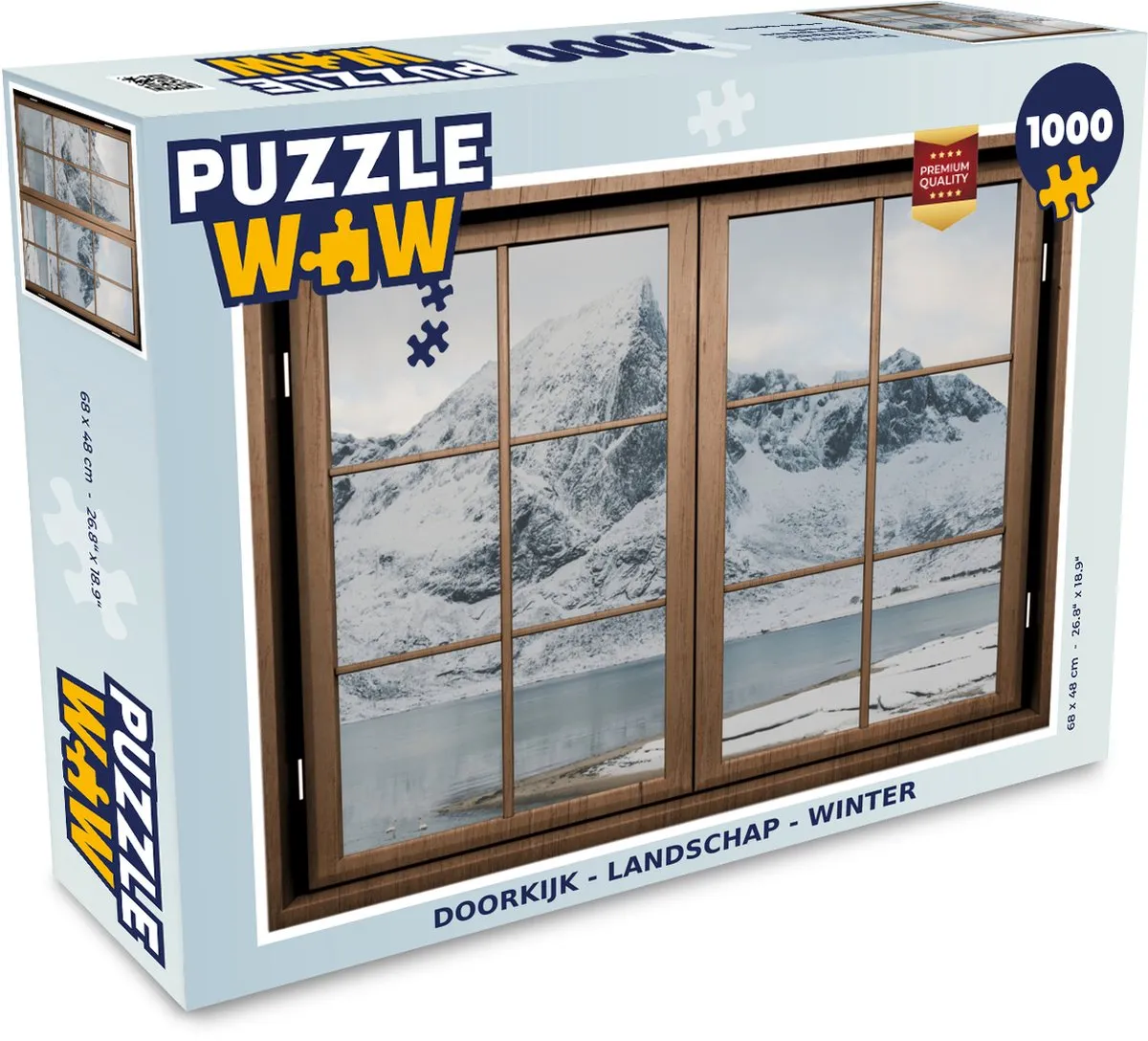 PuzzleWow Doorkijk Landschap Winter Legpuzzel 1000 Stuks - Multicolor