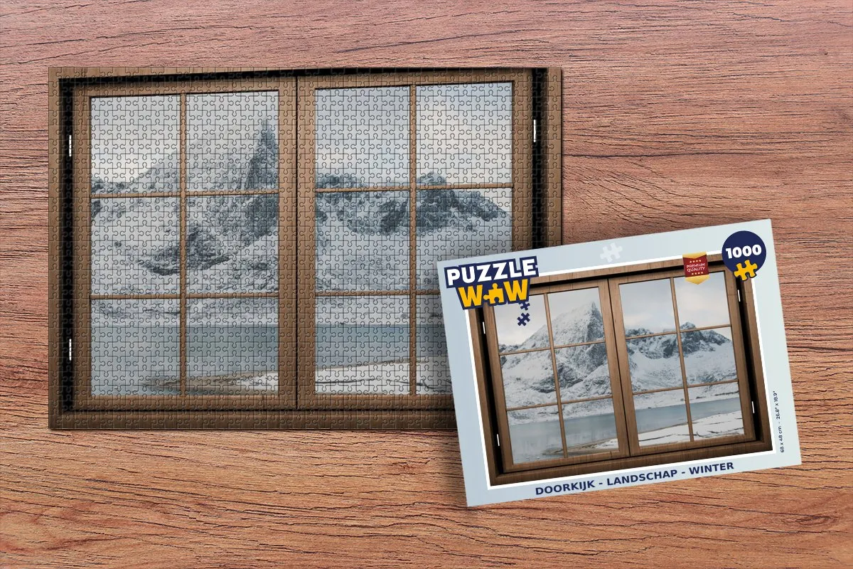 PuzzleWow Doorkijk Landschap Winter Legpuzzel 1000 Stuks - Multicolor